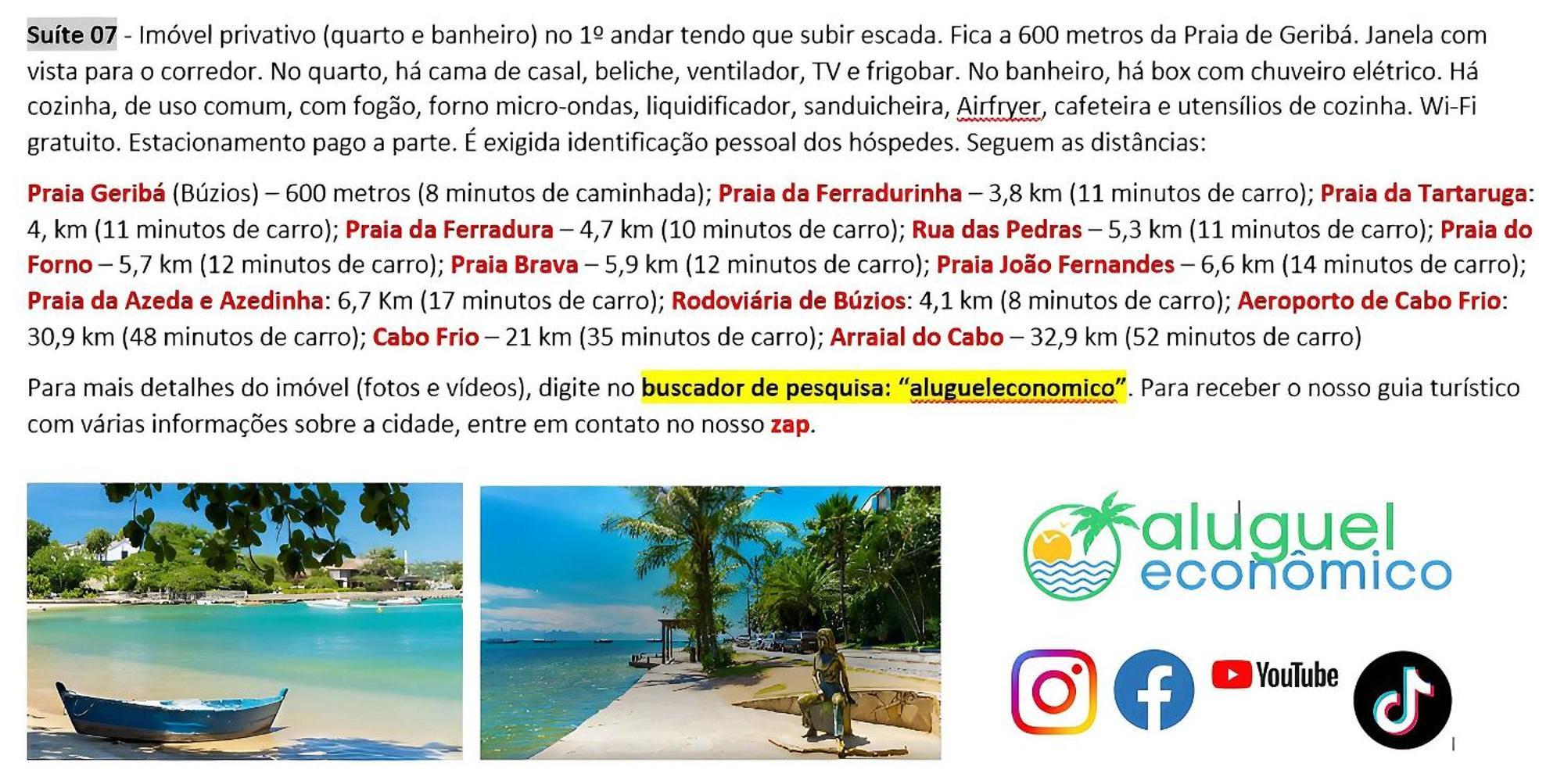 Appartement Búzios - Geribá - Aluguel Econômico Extérieur photo
