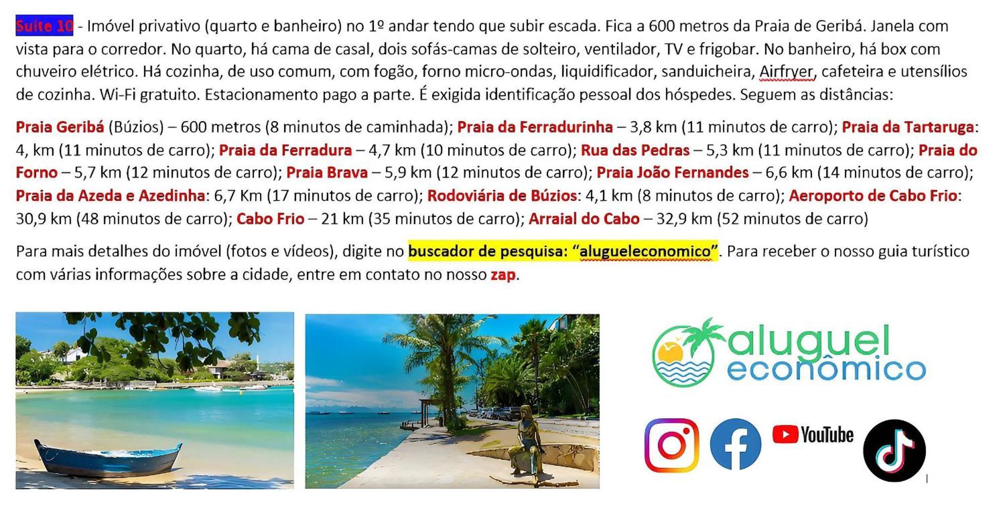 Appartement Búzios - Geribá - Aluguel Econômico Extérieur photo