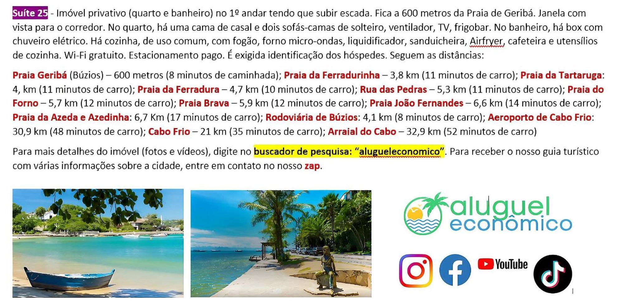 Appartement Búzios - Geribá - Aluguel Econômico Extérieur photo
