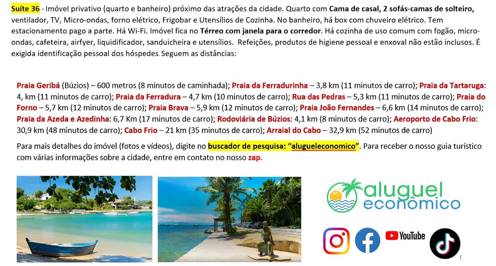 Appartement Búzios - Geribá - Aluguel Econômico Extérieur photo